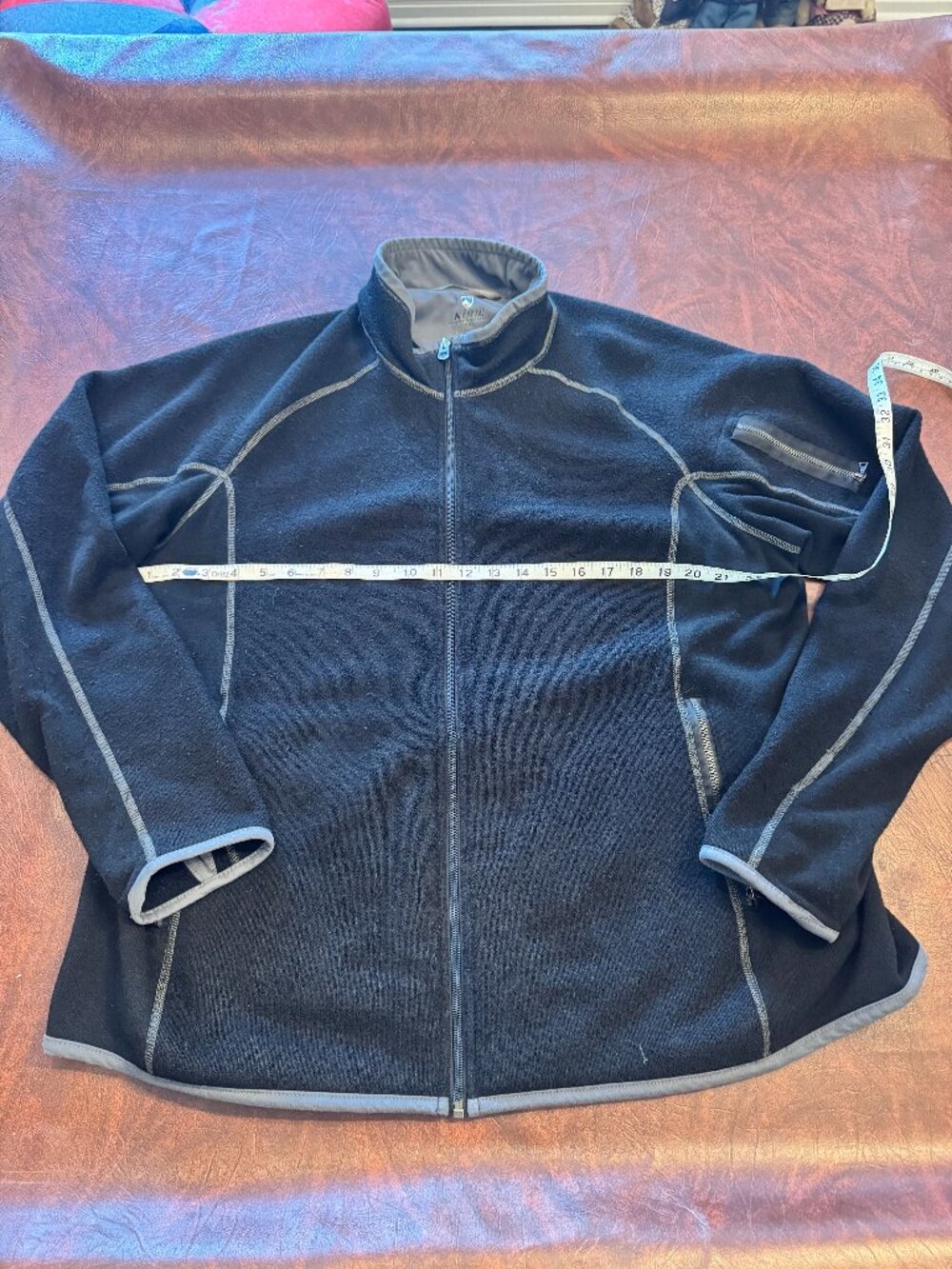 KUHL Alfpaca Full Zip Fleece Jacket Black Gray Mens Size XXL